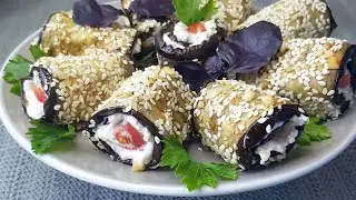 А ТАКИЕ РУЛЕТИКИ ГОТОВИЛИ? СМЕТУТ ЗА МИНУТУ РУЛЕТИКИ ИЗ БАКЛАЖАН / Eggplant with cheese and tomatoes