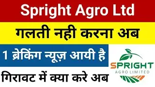 गलती नही करना अब Spright Agro Share Latest News | Spright Agro Company Details | Spright