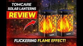 Review - TomCare Solar Lanterns Outdoor Upgraded Flickering Flame Waterproof Hanging Lant