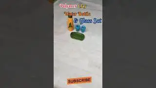 Polymer Clay Water Bottle With Glass Set || Super Clay Art #shorts  #youtubeshorts #shortvideo
