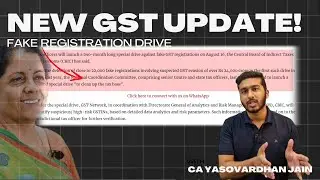 GST NEW UPDATE! FAKE REGISTRATION DRIVE #gstupdates #education
