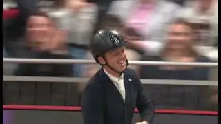 Matt Sampson & Ebolensky jumping London International horse show in the world cup qualifier jump off