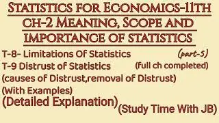 Statistics for Economics-11th|Ch- 2 Meaning, Scope and importance of statistics|part-5
