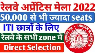 Railway Apprentice Mela 2022, Railway की बंपर apprentice की भर्ती 21 April 2022 को ITI Jobs 2022