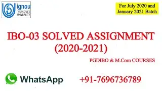 IBO 03 SOLVED ASSIGNMENT 2020-2021 II HANDWRITTEN  IGNOU M Com and PGDIBO COURSE ASSIGNMENTS