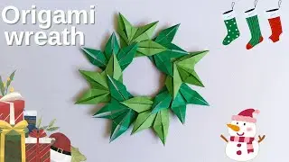 DIY Origami Christmas Wreath Tutorial | Stunning Modular Paper Holiday Decoration