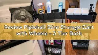 Review Pipishell Slim Storage Cart with Wheels - 3 Tier Bathroom Organizers and Storage Cart - Rolli
