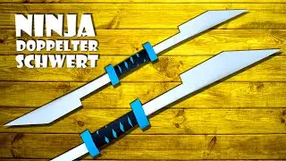 Doppelter Ninja Schwert basteln Spielzeug aus Papier - double blade ninja sword paper craft DIY [4K]