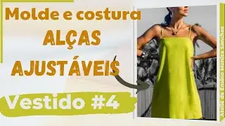 Como fazer o molde e costurar um vestido de alças reguláveis -  modelo 4