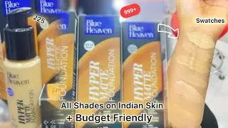 Blue Heaven Hyper Matte foundation Swatches+Shade GuideIBudget Friendly|INDIAN SKIN#swatches#makeup