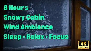 Snowstorm Outside a Cozy Cabin ❄️ 8 Hours of Wind Sounds for Deep Sleep (4K)
