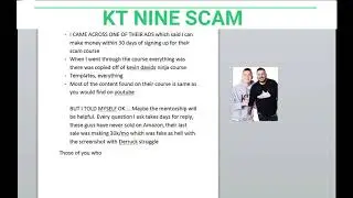 KT Nine Scam   Fake Guru Course