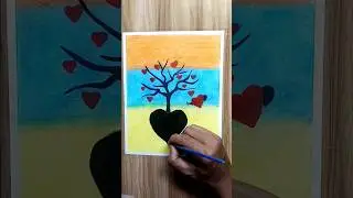 tree drawing with hearts#shorts #art