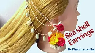 Artificial Flower Jumka For Haldi /DIY Cowrie shell Earrings / Seashell Jumka.