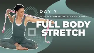 Day 7 // Postpartum Workout Challenge // Postpartum Cardio & FULL-BODY Stretch