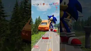 Cars vs Sonic Characters 😂❌  BeamNG.Drive #shorts #beamngdrive