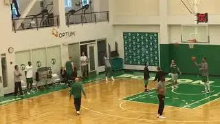 Aron Baynes, Boston Celtics big men work on guard skills