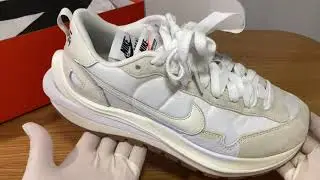 Nike X Sacai vaporwaffle  White, unboxing review and close-up