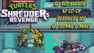 TMNT: Shredder's Revenge - All red dip switches 6P difficulty deathless co-op 1CC w/ Donnie & Mikey