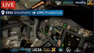🔴LIVE | 🌙 NOCNY LOT DO CZARNOGÓRY! ESSA → LYPG | PMDG 737-800 | MSFS2024