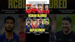 4 important Rcb players are injured but RCB got replacement in squad #cricketshorts #rcb #ipl