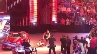 Brock Lesnar Hits A Fan With Car Door! (CROWD FOOTAGE)
