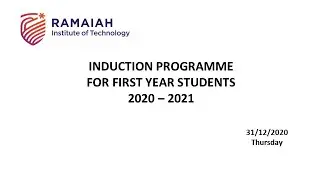 Virtual Induction Program (Day 4) for First Year B.E/B.Arch students of 2020-21 batch. - Part 1