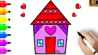Wie zeichnet man ein Haus | S&uuml;&szlig;e Hauszeichnung | Einfache Zeichnungen