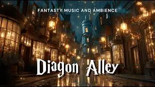 Rainy Night in Diagon Alley - Cozy Harry Potter Ambience and Music | NO MID-ROLL ADS