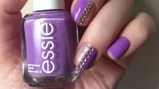 Purple and Silver Negative Space Nails