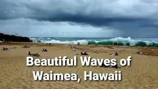 Beautiful Waves of Waimea Beach. Famous Beach Spot in Oahu, Hawaii. Relax and enjoy the waves!