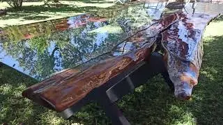 Live Edge Glass River Table 260cm