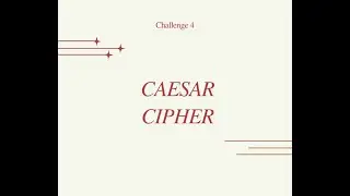 Encryption And Decryption Algorithm - Ceaser Cipher  -Python Logic Building Challenge 4