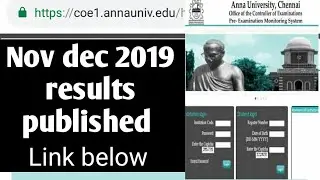 Annauniversity nov dec 2019 results published