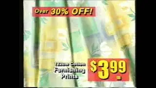 Spotlight 25th Anniversary Sale (Homewares and Cotton Prints) - 1998 Australian TV Commercial