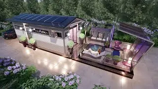 Tiny 23 Square Meters Prefab Cabin House Luxury Furnished - 3D Project