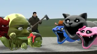НОВЫЕ ГОЛОДНЫЕ ЧЕРВЯКИ ИЗ ROBLOX ПРОТИВ СЕМЬИ ЛИнь ГАНГ МЕЛОНА В GARRY'S MOD! ⚔️🔥