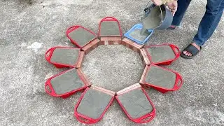 Amazing Building skills // Build 3 tier fountain in garden // Unique garden decoration ideas