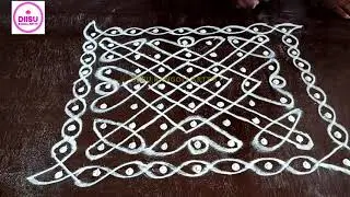 9x9 Dots Daily Use Rangoli ☸️ Easy Muggulu| Simple & Beautiful Design Kolam |Every Day Morning Kolam