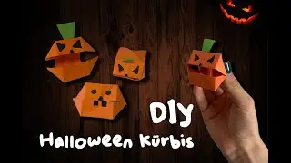 Halloween Basteln f&uuml;r Kinder 🎃 &ndash; einfacher Papier-K&uuml;rbis DIY