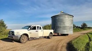 Hauling Grain Bins Home