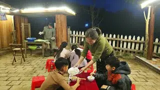 KONG & NHAT happily make hot glutinous rice balls to sell on a cold winter evening.