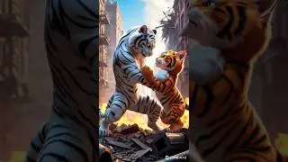 Kitten Becomes a giant MONSTER TIGER 🐯  #animation #supercattales #catfunny #supercattalespaws