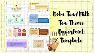 Boba Tea / Milk Tea Theme PowerPoint Template Free🍑 || ppt#37