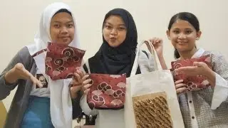membuat totebag motif slashing bersama raisya dan nicky, double track smangat.