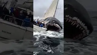 Ocean Big whale in ship attack 😳😲 #horror #marinemystery #sea #seafaring #scary #deepsea #ocean