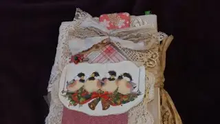 Original Vintage & Antique Ephemera in a Handmade Junk Journal Christmas Holiday