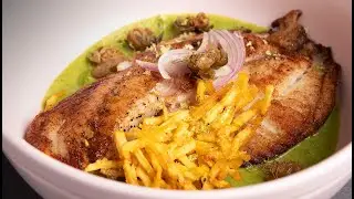 Pescado en Salsa de Alverjas y Perejil Crocantes de Pl&aacute;tano y Alcaparras Fritas | pocos ingredientes