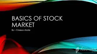 Basics of stock market | Nse | Bse | series 1
