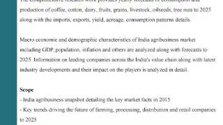 Market Insights and Outlook on India Agribusiness